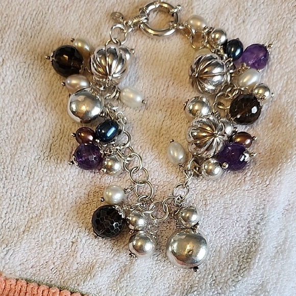 Silver and Purple Charm Bracelet - Picture 1 of 1